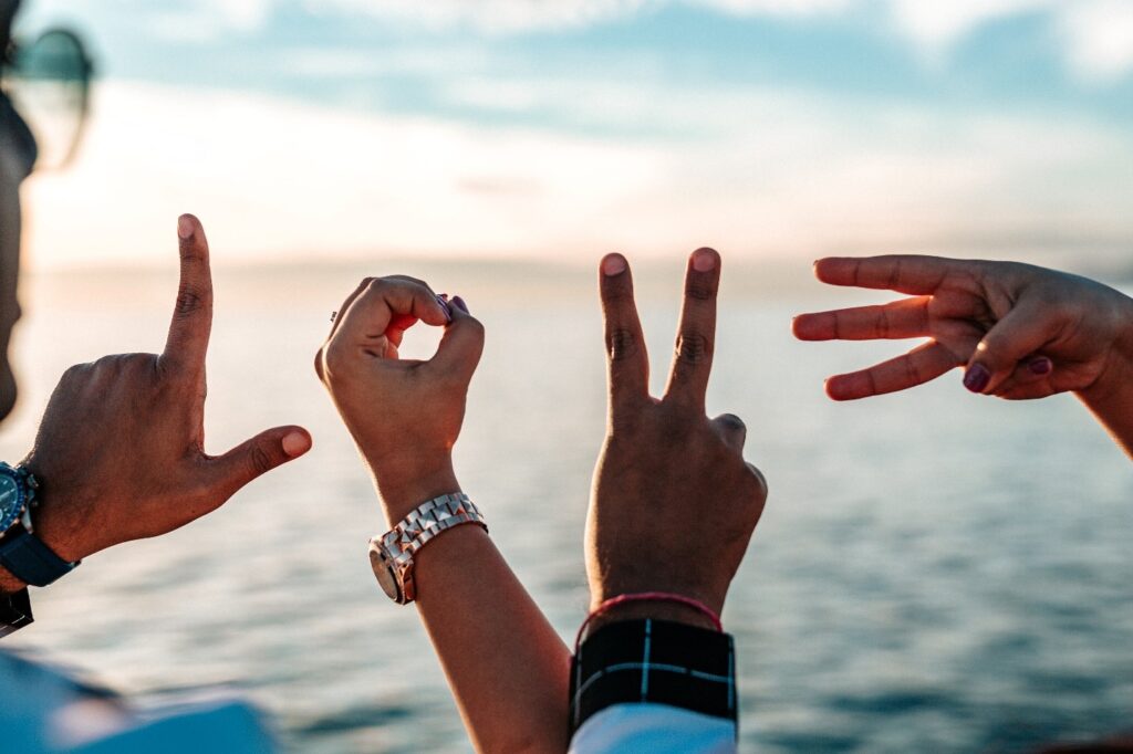 love spelled with hand signs